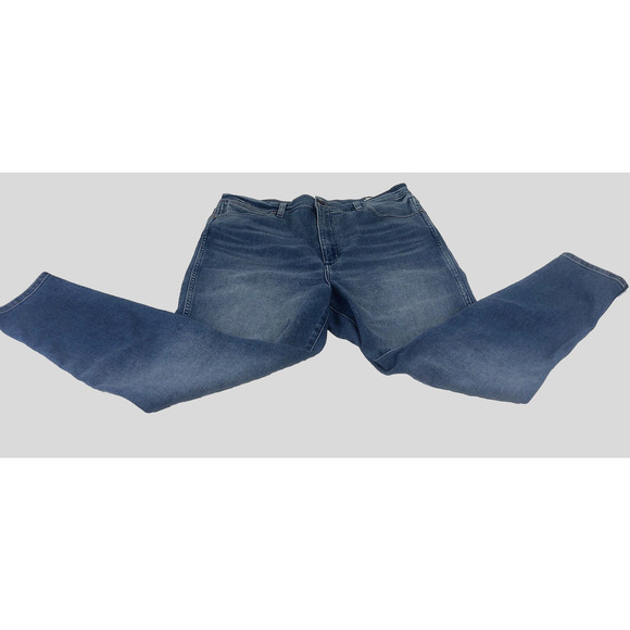 Wrangler Women’s Wriggler 612 Skinny Jeans 32x28 Blue Denim High Rise Distressed - Picture 1 of 11
